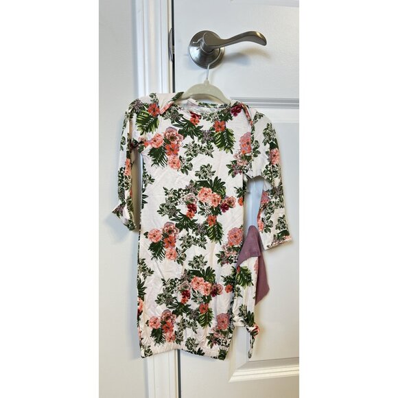 EVERLY GREY 2 Pc Matching Set in Beige Floral Size 0-3 Months - Picture 2 of 5